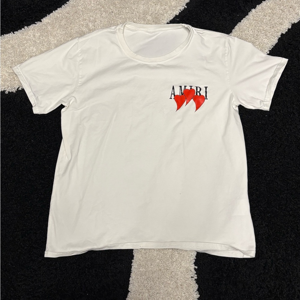 AMIRI White T-Shirt with Red Accents